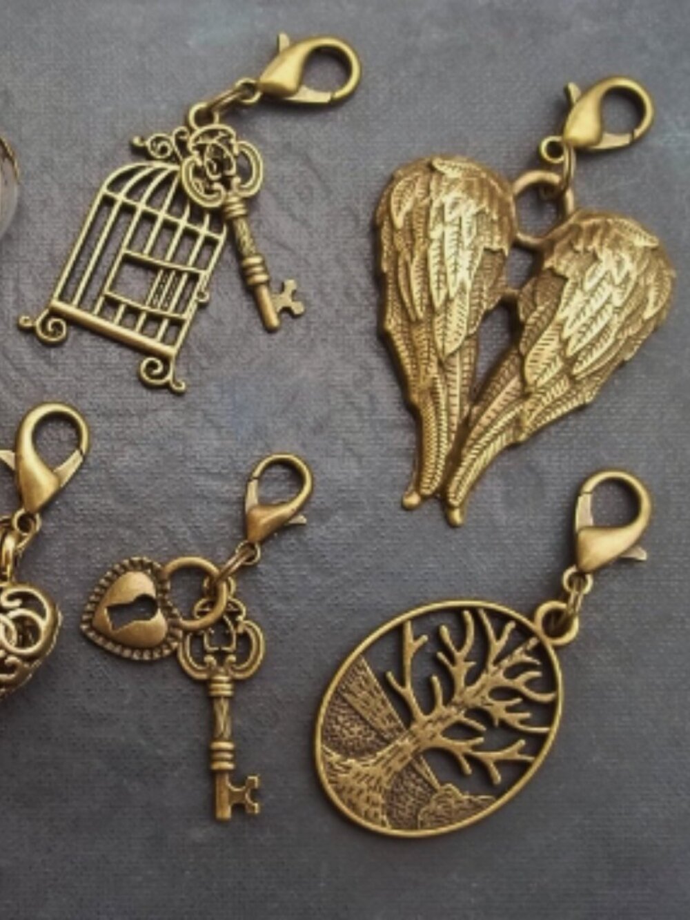 Whimsigoth Interchangeable Charm Keychain - OOAK - Cottagecore - Dandelion - Picture 4 of 6